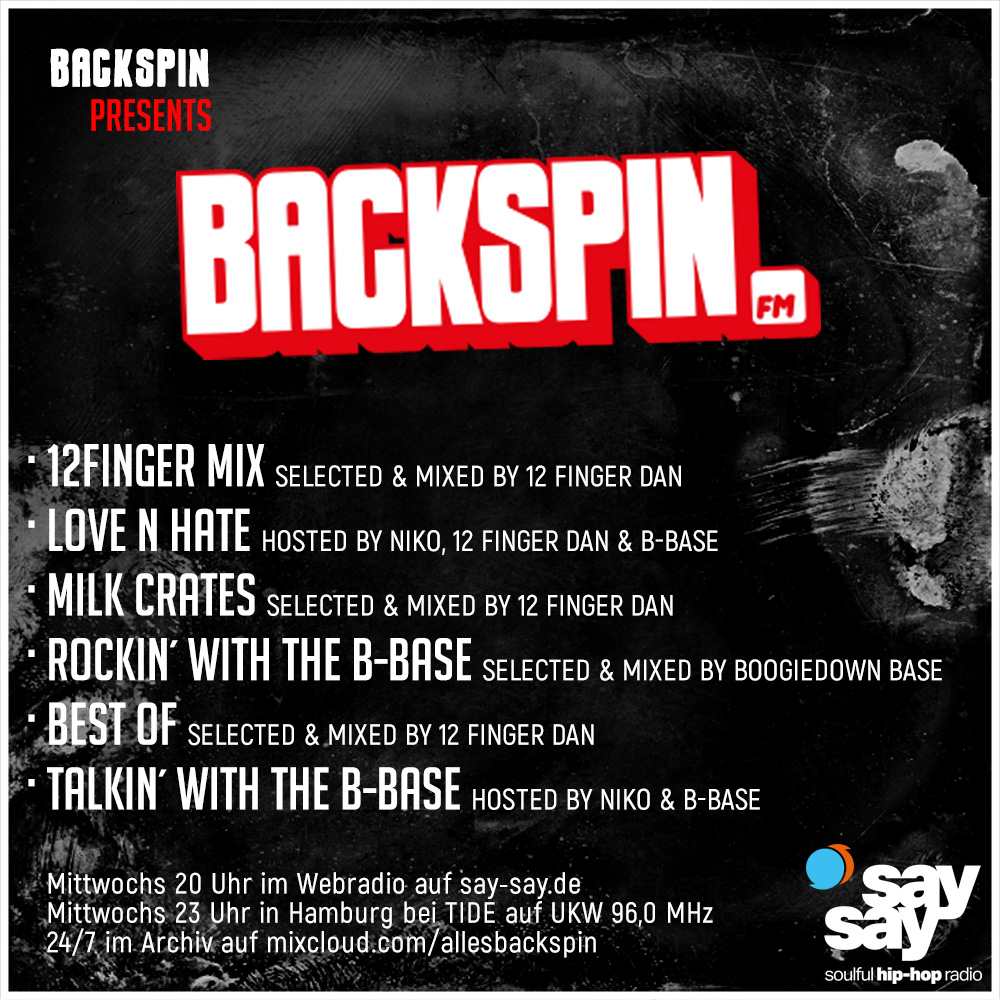 BACKSPIN FM auf say say soulful hip-hop radio - Übersicht Formate