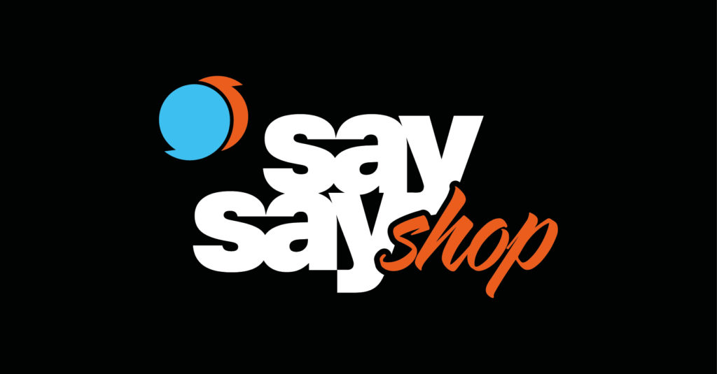 say say shop Logo negativ